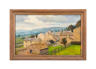 ANNE ISABELLA BROOKE, COUNTRY TOWN LANDSCAPE, OIL