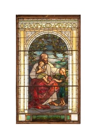 TIFFANY STUDIOS, 'CHRIST BLESSING CHILDREN' WINDOW