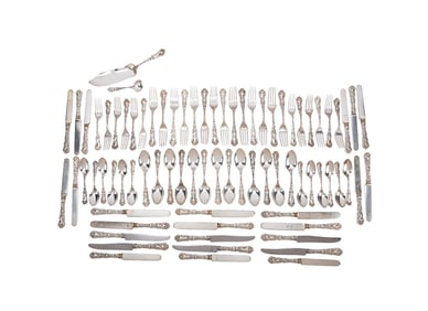 GORHAM CHRYSANTHEMUM SILVER FLATWARE FOR 12
