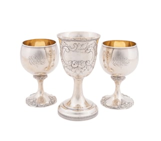 THREE AMERICAN STERLING GOBLETS, INCL. GORHAM