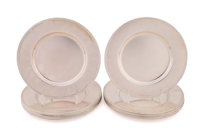 GORHAM MFG. CO., SET OF 12 STERLING BREAD PLATES