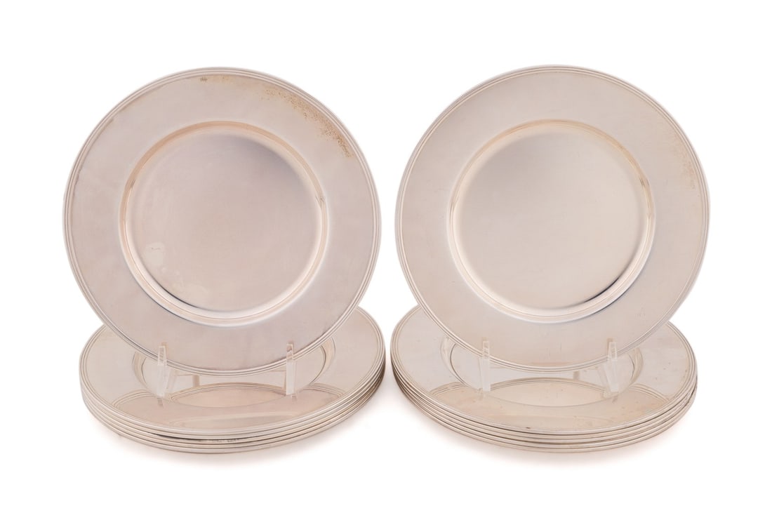 GORHAM MFG. CO., SET OF 12 STERLING BREAD PLATES (1 of 3)