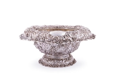 WM. DURGIN REPOUSSE STERLING PUNCH BOWL, C. 1902