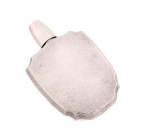 VINTAGE 950 SILVER HAMMERED SHIELD FORM FLASK