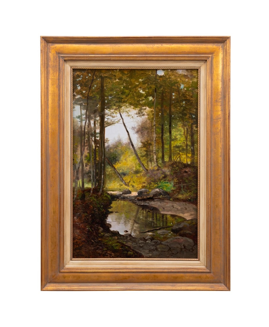SCOTT LEIGHTON, CREEK FOREST LANDSCAPE, OIL (1 of 6)