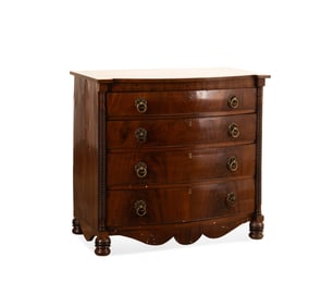 19TH C. REGENCY MAHOGANY 5- DRAWER CHEST