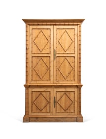 VICTORIAN STYLE FAUX BAMBOO PINE LINEN PRESS