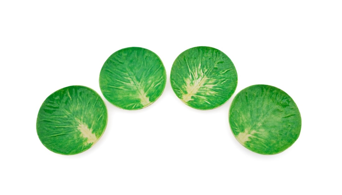 DODIE THAYER FOR AU BON GOUT, FOUR LETTUCE PLATES (1 of 5)