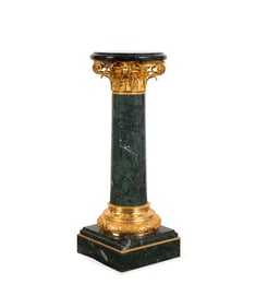 GREEN MARBLE & GILT BRONZE PEDESTAL