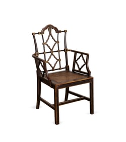 PARCEL GILT CHINESE CHIPPENDALE ARMCHAIR