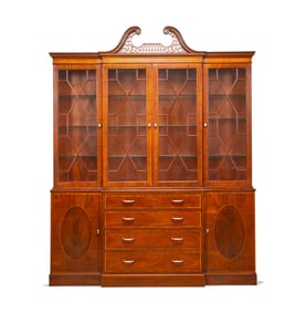 BAKER GEORGIAN STYLE MAHOGANY BREAKFRONT