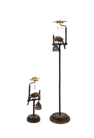 FREDERICK COOPER, TWO TROPICAL MOTIF PARROT LAMPS