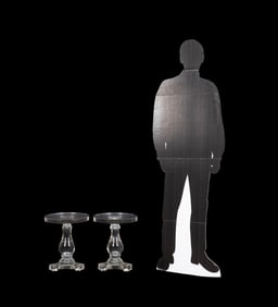 PAIR OF MURANO GLASS BALUSTER-FORM END TABLES