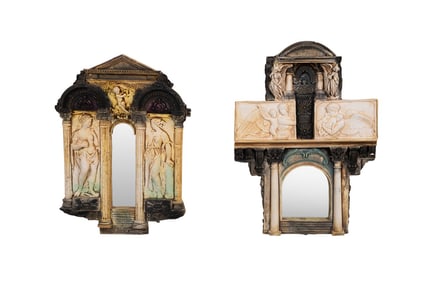 MARC SIJAN, PAIR OF FIGURAL GRECO-ROMAN MIRRORS
