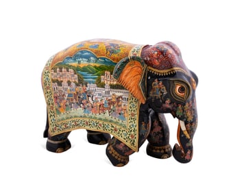 MUGHAL STYLE LARGE HAND-PAINTED ELEPHANT