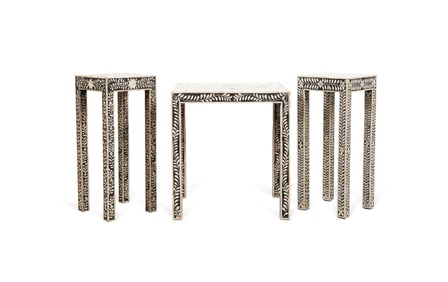 THREE ANGLO INDIAN STYLE BONE INLAID TABLES