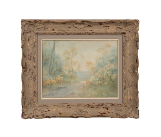 CARROLL C. CHILD, 1921 FOREST LANDSCAPE WATERCOLOR