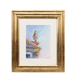 WYATT WATERS, 'DON?T JUMP' L. 20TH C. WATERCOLOR