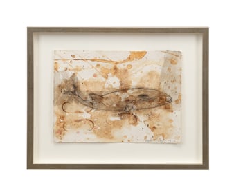 ANGELBERT METOYER 'WHALE' WATERCOLOR & MM ON PAPER