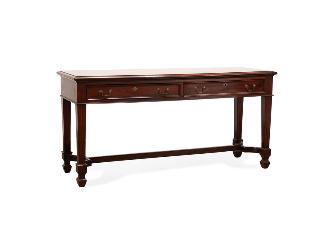 GEORGIAN STYLE MAHOGANY 2-DRAWER LIBRARY TABLE (1 of 6)