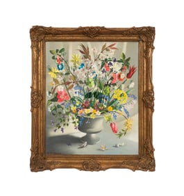 ANNA KATRINA ZINKEISEN, FLORAL STILL LIFE, OIL