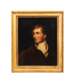 ENGLISH SCHOOL, 19TH C. OIL PORTRAIT OF GENTLEMAN