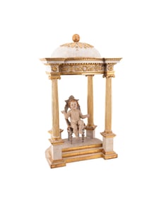 NEOCLASSICAL PARCEL GILT PROCESSIONAL ALTAR CANOPY