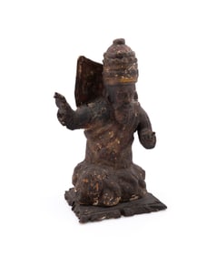 17TH/18TH C. CONTINENTAL CARVED FIGURE OF A POPE