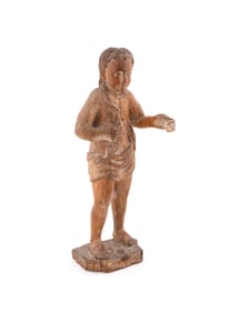 SPANISH COLONIAL CARVED WOODEN SANTOS FIGURE