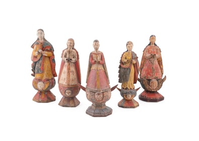 FIVE SANTOS FIGURES OF THE BLESSED VIRGIN MARY
