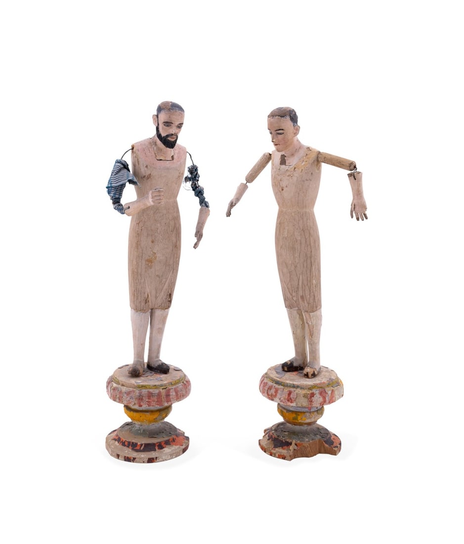 TWO ARTICULATED SANTOS MANNEQUIN FIGURES (1 of 7)