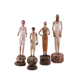 COLLECTION OF FOUR ARTICULATED SANTOS FIGURES