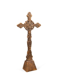 LARGE STANDING EARTHENWARE GARDEN CROSS
