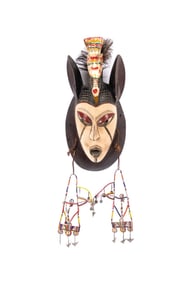 AFRICAN GURO STYLE POLYCHROME SPIRIT MASK