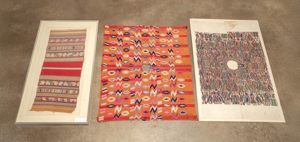 THREE GUATEMALAN EMBROIDERED & WOVEN TEXTILES