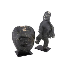 TWO INUIT SOAPSTONE CARVINGS