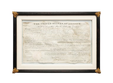 JOHN QUINCY ADAMS HAND-SIGNED LAND GRANT 1825