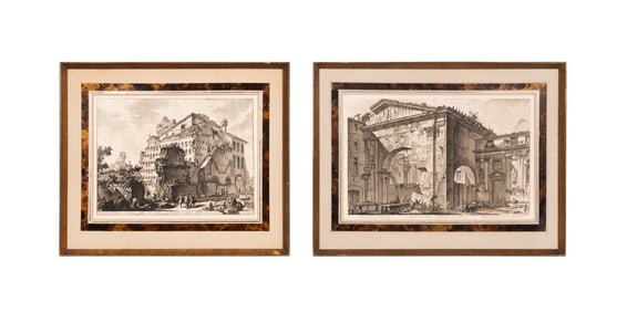 PIRANESI, 2 ARCHITECTURAL TOMB & RUINS ETCHINGS