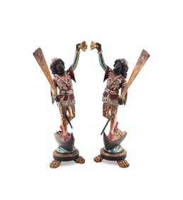 PAIR OF ANTIQUE VENETIAN BLACKAMOOR LAMPS