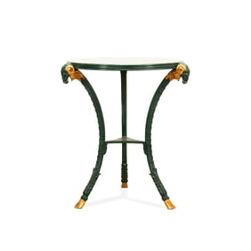 ITALIAN MARBLE TOP EMPIRE STYLE GUERIDON TABLE