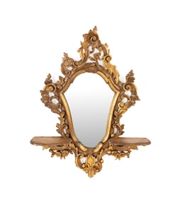 ITALIAN ROCOCO STYLE GILTWOOD MIRROR