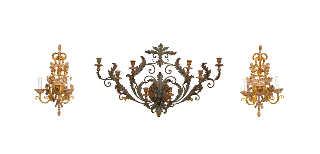 GROUP OF THREE ITALIAN SCONCES, CANDLE & ELECTRIC (1 of 6)