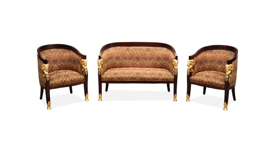 FRENCH EMPIRE STYLE ROSEWOOD SALON SET