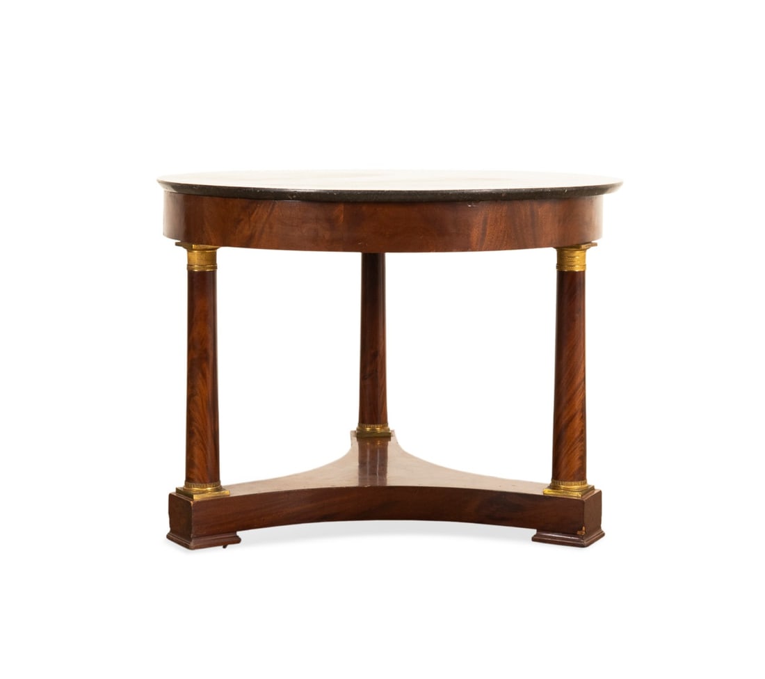 EMPIRE MAHOGANY MARBLE TOP CENTER TABLE, C. 1815 (1 of 5)