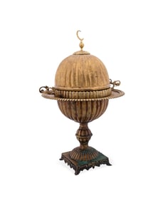 LARGE TURKISH BRASS MANGAL OR BRAZIER