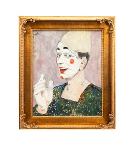 ISTVAN BIAI FOGLEIN, 'CLOWN', MID 20TH C. OIL
