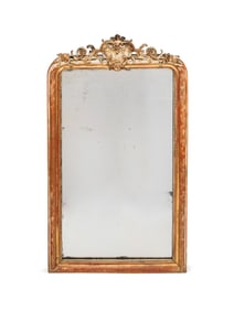 19TH C. LOUIS PHILIPPE SHELL CREST GILTWOOD MIRROR