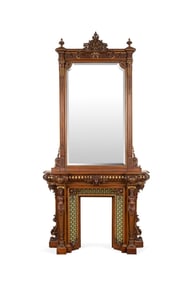 RENAISSANCE REVIVAL STYLE MIRROR AND MANTEL