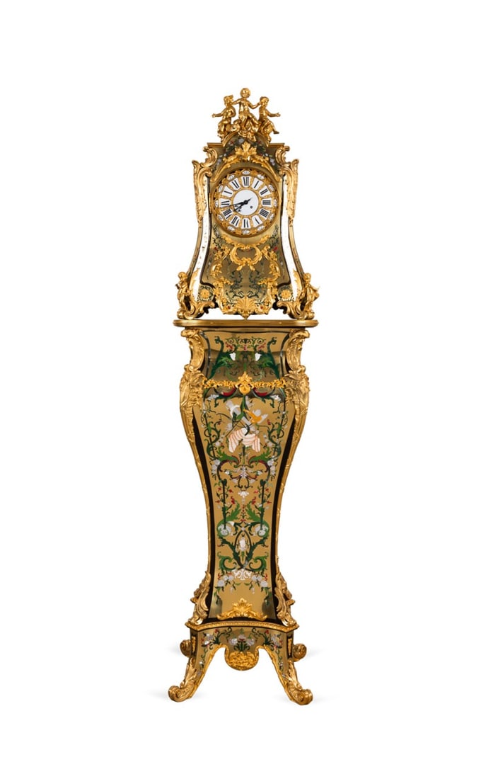 LOUIS THE XIV GILT MOUNTED BOULLE MARQUETRY CLOCK (1 of 12)