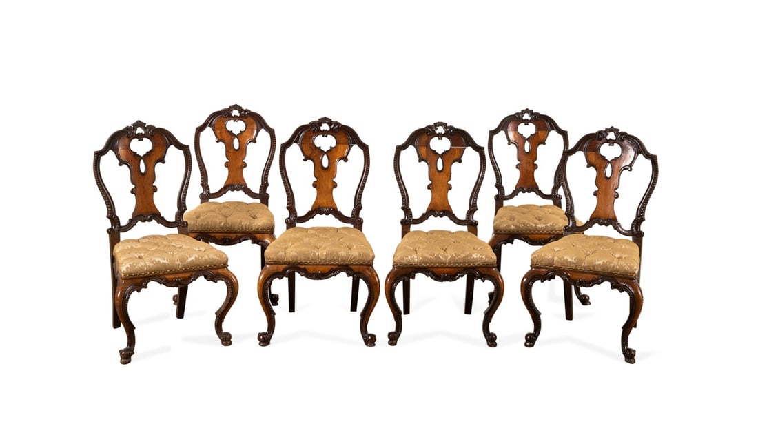 SET OF 6 ROCOCO STYLE DINING SIDE CHAIRS (1 of 4)